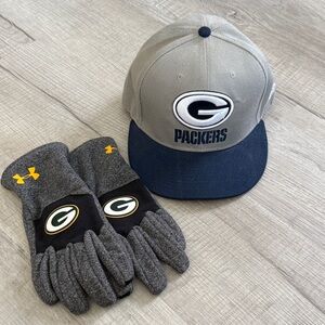 Green Bay packers hat and Gloves Set bundle